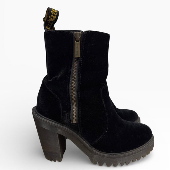 Dr. Martens Magdalena II Velvet Platform Ankle Boots Black US 7 UK 5 - Picture 3 of 8